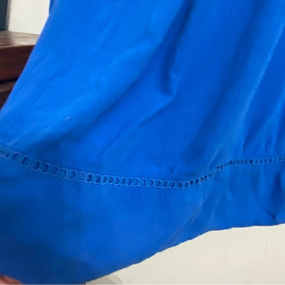 Old Navy Royal Blue Sleeveless Dress Midi Length Eyelet Woman’s Medium - Picture 6 of 9